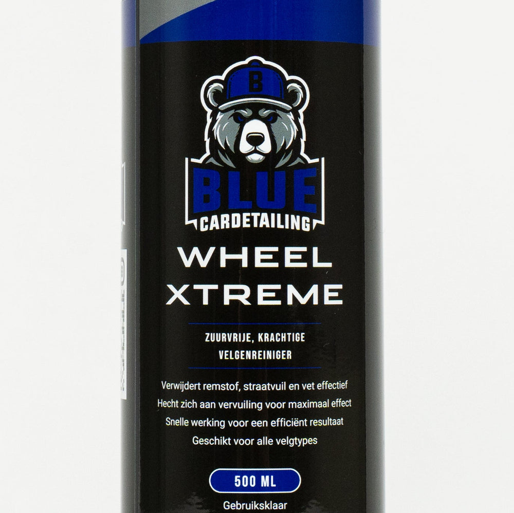 Wheel Xtreme velgenreiniger 500ml spray Cardetailing Blue close up