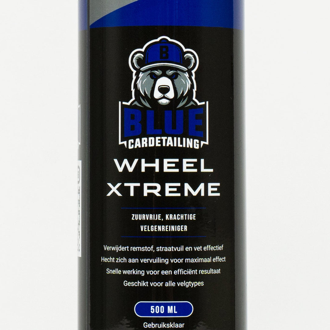 Wheel Xtreme velgenreiniger 500ml spray Cardetailing Blue close up