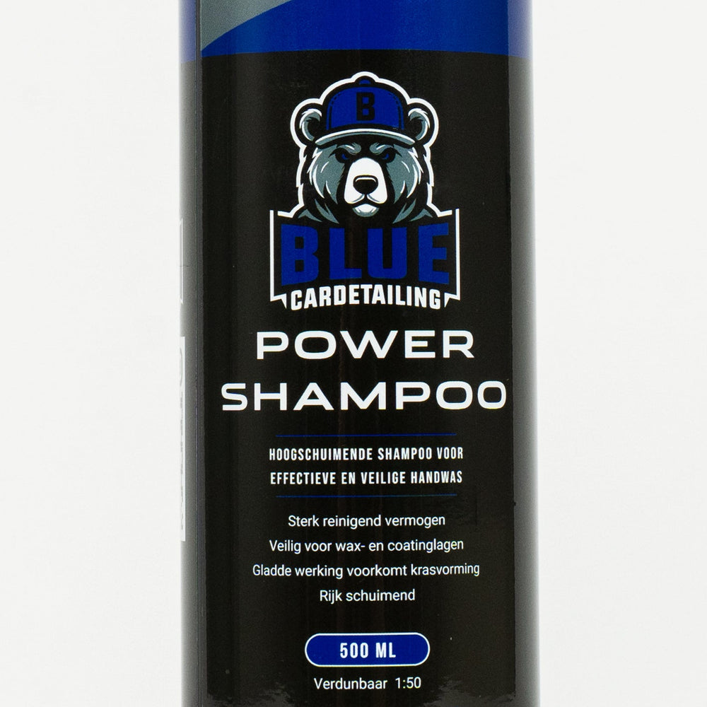 Power Shampoo 500ml fles auto shampoo Cardetailing Blue Close up